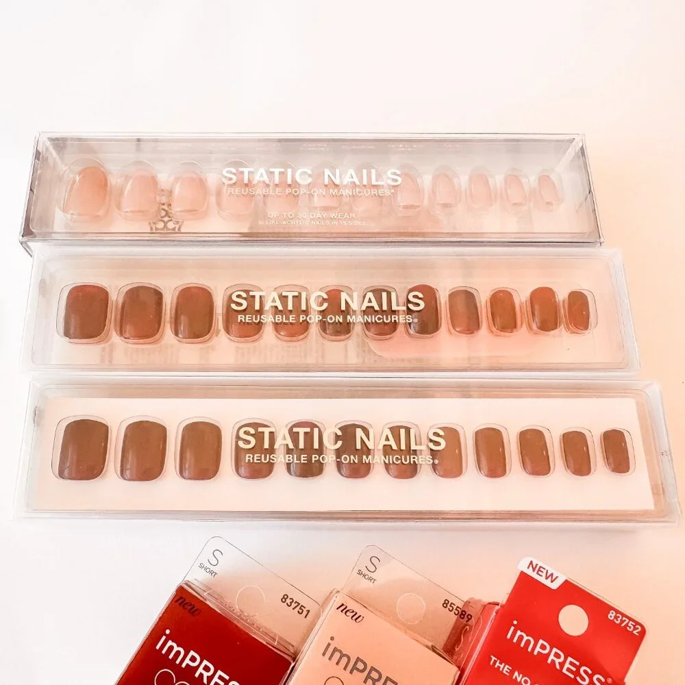 💅 Bundle of 8 Brand New Press-On & Gel Nails – Static, Impress, Kiss, OPI 💅 - Picture 2 of 9